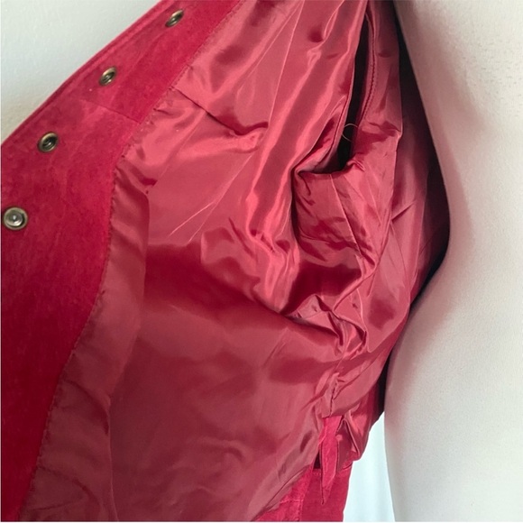 Coldwater Creek Red Suede Leather Jacket Classic Coat Size 2X - Picture 12 of 16